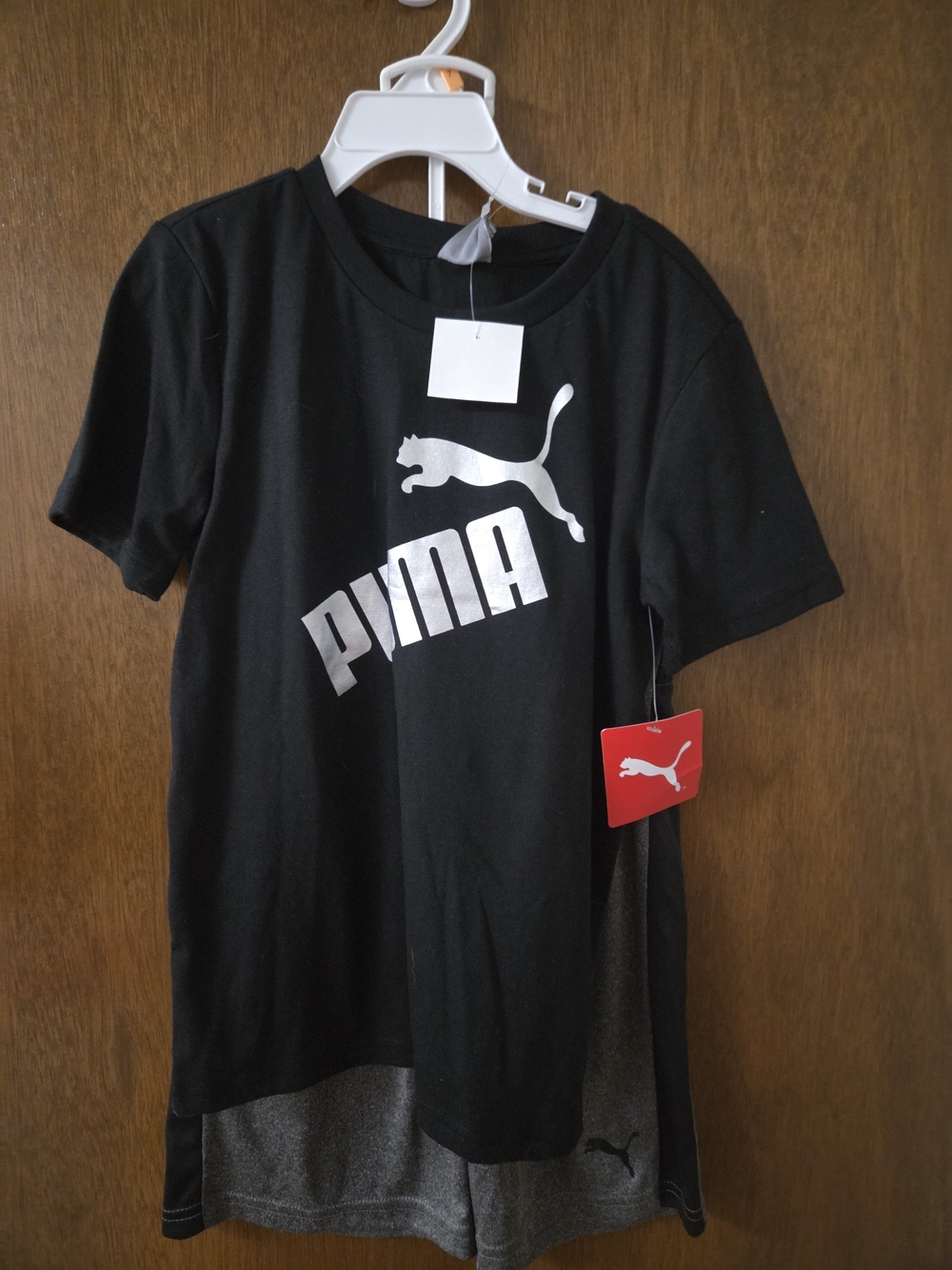 Puma Kids Black Tee and Matching Shorts Set